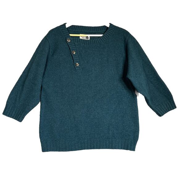 The North Face Sweater Green Medium Wool Blend Willow Grove Button Dolman Sleeve - Picture 1 of 11